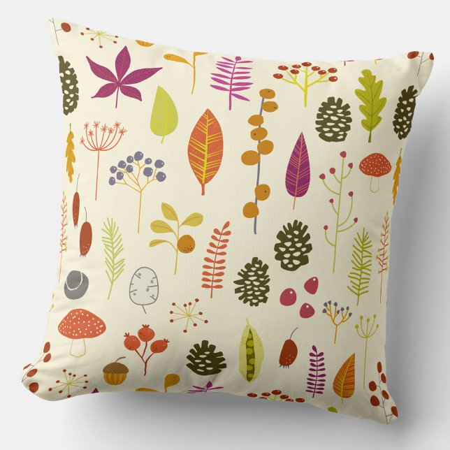Wald Natur Kissen (Autumn fall leaves pattern throw pillow)