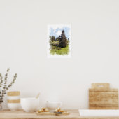 Wald Natur Landschaft - Wasserfarben Poster (Küche)