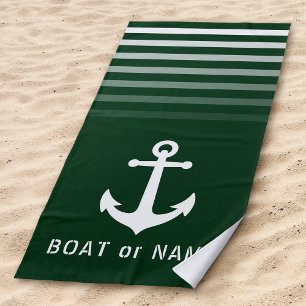 Wald Nautical Vintag Ankerplatz Ihr Name oder Boot Strandtuch