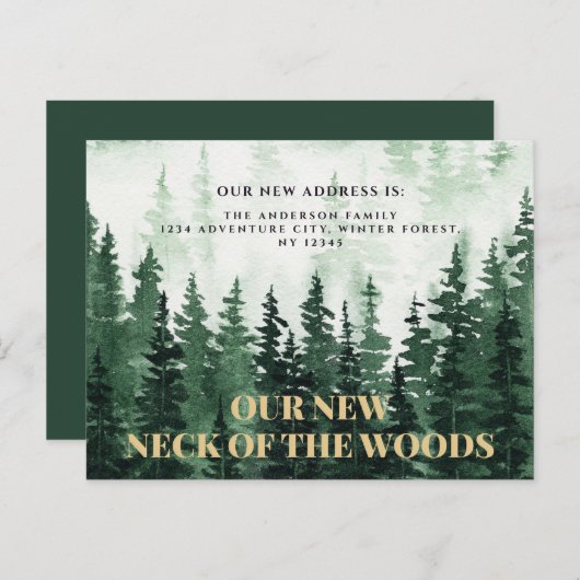 Wald neuer Neck des Waldes neue Adresse Postkarte (Vorne/Hinten)