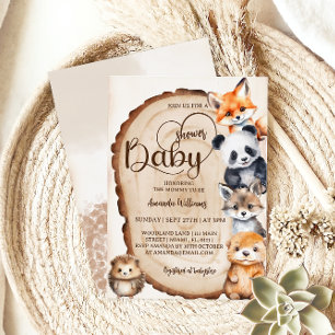Wald Niedliche Kuscheltiere Baby Shower Einladung