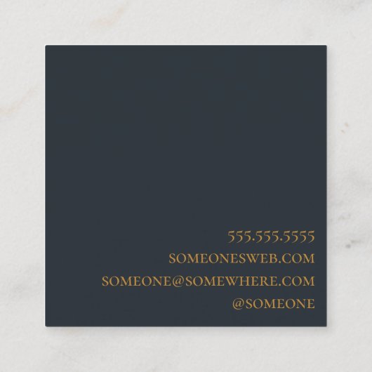 Wald Night Barwl & Luna Moth Quadratische Visitenkarte (Rückseite)