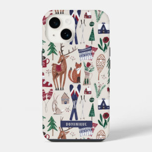 Wald nordische Après-Ski-Weihnachts-Allover-Print iPhone 14 Hülle