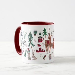 Wald nordischer Ski Weihnachten Tasse