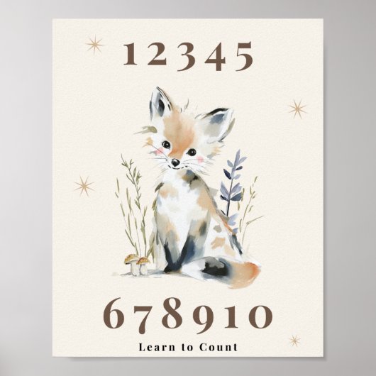 Wald Nummer Kinderzimmer Druck Poster (Vorne)