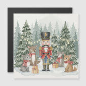 Wald-Nussknacker-Wasserfarben-Weihnachten Magnetkarte (Vorne/Hinten)