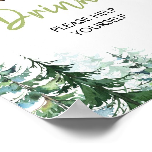 Wald Oh Boy Baby Dusche Snacks Drinks Poster (Ecke)