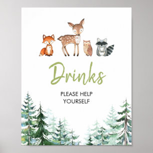 Wald Oh Boy Baby Dusche Snacks Drinks Poster