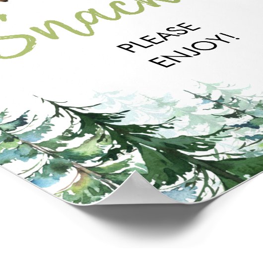 Wald Oh Boy Baby Dusche Snacks Poster (Ecke)