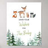 Wald Oh Boy Baby Dusche Wünsche für Baby Poster (Vorne)