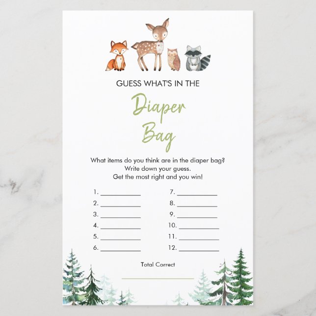 Wald Oh Junge Dusche Was ist in Windelbeutel? (Vorderseite)