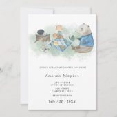 Wald - Picknick bei Tieren - Kinderdusche Einladung (Vorderseite)