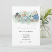 Wald - Picknick bei Tieren - Kinderdusche Einladung (Stehend Vorderseite)