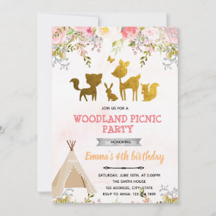Wald-Picknick-Party-Einladung Einladung