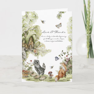 Wald Picknick Waldtiere Baby Shower Dankeskarte