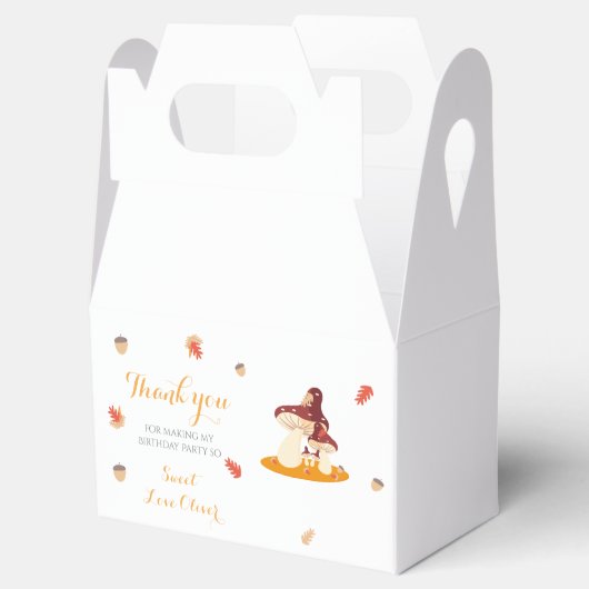 Wald Pilz - Erster Geburtstag Geschenkschachtel (Geöffnet)