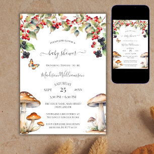Wald-Pilz-Herbst-Babyparty Einladung