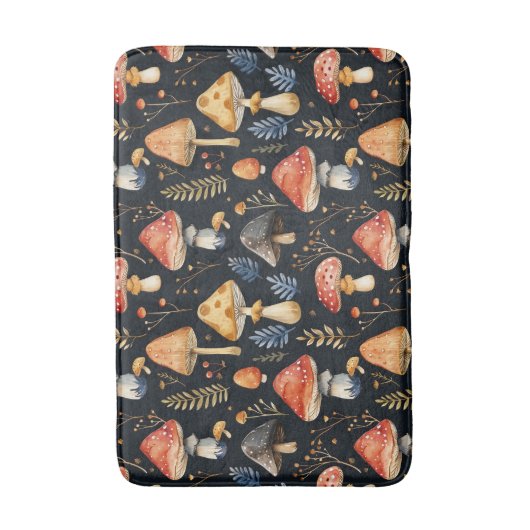 Wald-Pilz und Fern Badematte (Vorderseite Vertikal)