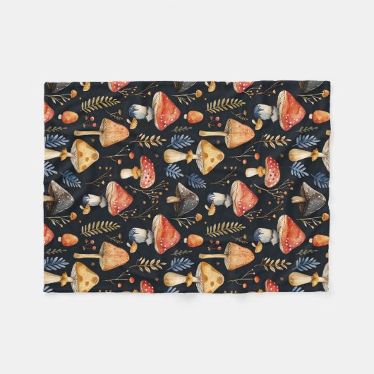 Wald-Pilz und Fern Fleecedecke (Vorderseite (Horizontal))