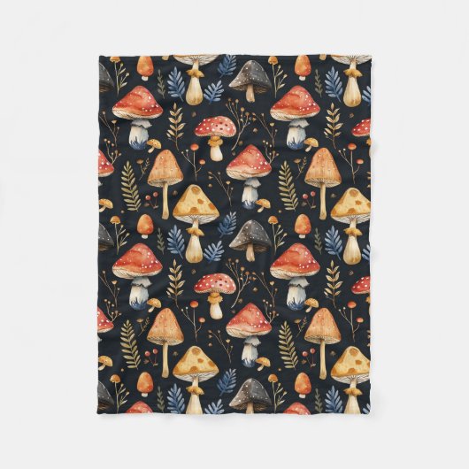 Wald-Pilz und Fern Fleecedecke (Vorderseite)