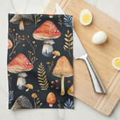 Wald-Pilz und Fern Geschirrtuch (Viertel Falte)