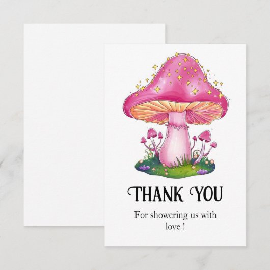 Wald-Pilzdusche Dankeskarte (Vorne/Hinten)