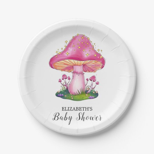 Wald-Pilzdusche Pappteller (Vorderseite)