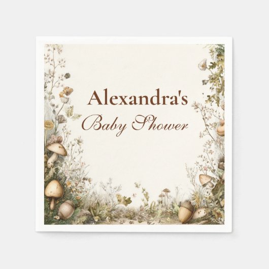 Wald-Pilzdusche Serviette (Vorderseite)