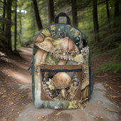 Wald Pilze durch eine Kamera Linsen Monogramm Bedruckter Rucksack