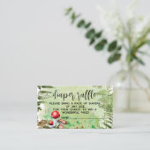 Wald Pilze Grünpflanzen Baby Diaper Raffle Begleitkarte (Stehend Vorderseite)