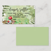 Wald Pilze Grünpflanzen Baby Diaper Raffle Begleitkarte (Vorne/Hinten)