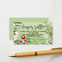 Wald Pilze Grünpflanzen Baby Diaper Raffle