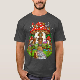 Wald Pilze House Fantasy Fungi Naturei Hippie T-Shirt