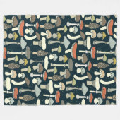 Wald Pilze Muster rustikal Fleecedecke (Vorderseite (Horizontal))