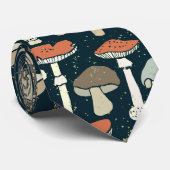 Wald Pilze Muster rustikal Krawatte (Gerollt)