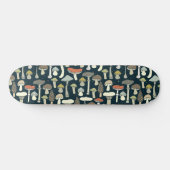 Wald Pilze Muster rustikal Skateboard (Horizontal)