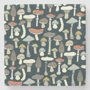 Wald Pilze Muster rustikal Steinuntersetzer