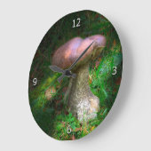 Wald-Pilze - Penny Bun, Porcino Große Wanduhr (Winkel)