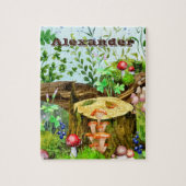 Wald-Pilze-Pflanze Name Puzzle (Vertikal)