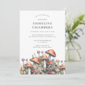 Wald Pilze Pilze Babydusche Einladung (Stehend Vorderseite)