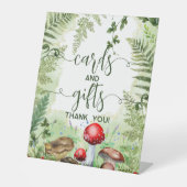 Wald Pilze Pilze Ferns Skriptkarten Geschenke Sockelschild (Vorderseite)