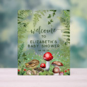 Wald Pilze Pilze Script Willkommenszeichen Acrylschild (Neutral)