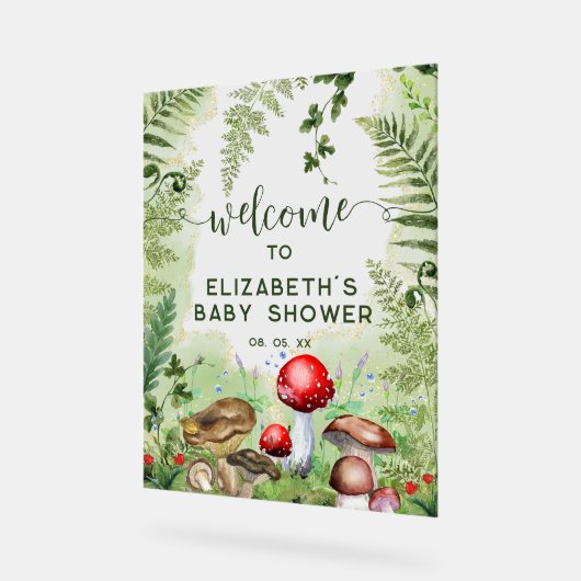 Wald Pilze Pilze Script Willkommenszeichen Acrylschild (Winkel)