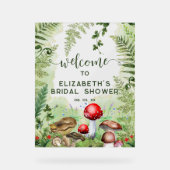 Wald Pilze Pilze Script Willkommenszeichen Acrylschild (Vorderseite)