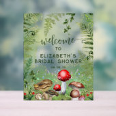 Wald Pilze Pilze Script Willkommenszeichen Acrylschild (Neutral)