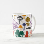Wald Pilze Vintage Textur Kaffeetasse (VorderseiteRechts)