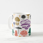 Wald Pilze Vintage Textur Kaffeetasse (Vorderseite Links)