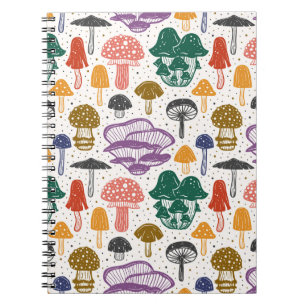 Wald Pilze Vintage Textur Notizblock