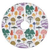 Wald Pilze Vintage Textur Polyester Weihnachtsbaumdecke (Vorderseite)
