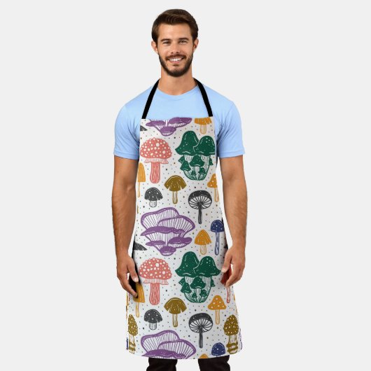 Wald Pilze Vintage Textur Schürze (Getragen)